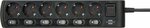 Regleta de enchufes conmutable por separado 6 tomas 2m H05VV-F 3G1,5 negro