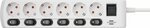 Regleta de enchufes conmutable por separado 6 tomas 2m H05VV-F 3G1,5 blanco