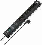 Regleta contra subidas de tension 60.000A 6-tomas negro 3m H05VV-F 3G1,5