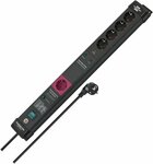 Regleta automática de proteccion contra sobretensiones 60.000A 5 veces 1 toma principal 4 tomas siguientes negro 3m H05VV-F 3G1,5