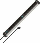 Regleta 12-tomas 3m H05VV-F 3G1,5 2 enchufes conmutables de 6 pliegues