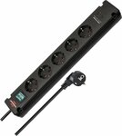 Regleta de enchufes con 2 tomas de carga USB C 5 vias negro 3m H05VV-F3G1.5