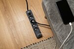 Regleta de enchufes con 2 tomas de carga USB C 4 tomas negro 1,5m H05VV-F3G1.5