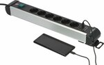 Regleta de enchufes de 6 vias con USB C PD 30W y USB A 18W 3m H05VV-F3G1.5