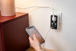 Temporizador digital de cuenta atras con USB A y USB C blanco negro