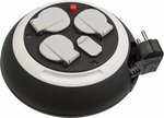 Enrollacables Comfort-Line CL-S con funcion de carga USB blanco negro 3m H05VV-F 3G1,5