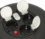 Enrollacables VL2-X 3 enchufes con funcion de carga USB negro 10m H05VV-F 3G1,5