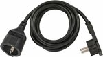Cable de extension corto con enchufe de angulo plano 2m H05VV-F3G1,5 negro