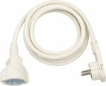 Cable de extension corto con enchufe de angulo plano 2m H05VV-F3G1,5 blanco