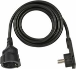 Cable de extension corto con enchufe de angulo plano 3m H05VV-F3G1,5 negro