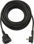 Cable de extension corto con enchufe de angulo plano 10m H05VV-F3G1,5 negro