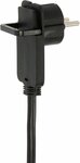 Cable de extension corto con enchufe de angulo plano 10m H05VV-F3G1,5 negro