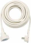 Cable de extension corto con enchufe de angulo plano 10m H05VV-F3G1,5 blanco