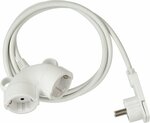 Cable alargador de plastico de alta calidad con enchufe plano y doble entrada 3m H05VV-F 3G1,5 blanco