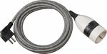 Cable alargador de plastico de alta calidad con interruptor giratorio y cubierta textil 3m H05VV-F 3G1,5 negro blanco