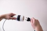 Cable alargador de plastico de alta calidad con interruptor giratorio y cubierta textil 3m H05VV-F 3G1,5 negro blanco