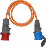 Cable adaptador camping mar IP44 1,5m naranja H07RN-F 3G2,5 enchufe CEE 400V 16A, acoplamiento CEE 230V 16A