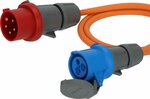 Cable adaptador camping mar IP44 1,5m naranja H07RN-F 3G2,5 enchufe CEE 400V 16A, acoplamiento CEE 230V 16A