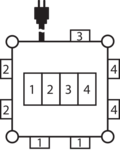 Compacto distribuidor de corriente de goma BSV 3 32 2 IP44 2m H07RN-F 5G4,0 - 2xCEE16A, 1xCEE 32A, 4x230V