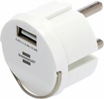 Adaptador de toma USB 2,4 A blanco