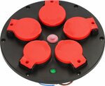Professional Placa de montaje de insercion de toma de corriente 5 vias, IP44, termostato con indicador de standby