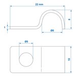 Clip del chasis para cable 8 mm x10 piezas