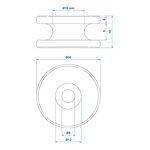 Garfio para cuerda redondo de diametro 30 x 15 mm