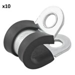 Clip del chasis para cable con proteccion de goma, 8 mm x10 piezas