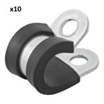 Clip del chasis para cable con proteccion de goma 10 mm x10 piezas