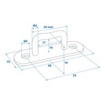Ojo de vela rectangular 24mm