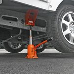 Gato hidraulico para caravanas con nivel para doble eje