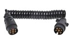 Cable en espiral de 3M con 2 enchufes de PCV con 7 pines