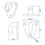 Gancho de cuerda de plastico 45x39mm x10 piezas