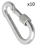 Mosqueton metalico 8x80mm con cierre de rosca x10 pieces