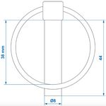 Pasador de chaveta de 8 mm con anillo piezas x10