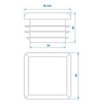Tapa cuadrada de 30x30mm x10 unidades