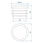 Tapa cuadrada de Ø25mm x10 unidades