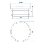 Tapa cuadrada de Ø30mm x10 unidades