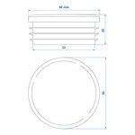 Tapa cuadrada de Ø50mm x10 unidades