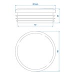 Tapa cuadrada de Ø60mm x10 unidades
