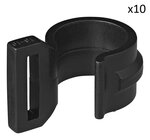 Clip para poste de tienda de campana de 20-25 mm con ranura negra x10 stuks