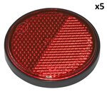 Reflector rojo autoadhesivo de 58 mm con placa base x5 piezas