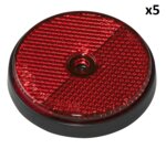 Reflector rojo de 60 mm con montaje por tornillo x5 piezas