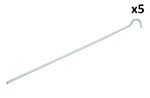Estaca de tienda de 30 cm de metal con ojo abierto x5 piezas