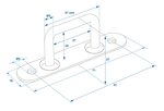 Ojal rectangular de 36 mm x5 piezas