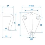 Gancho de cuerda de metal soldado 40x45mm x10 piezas