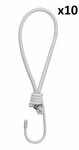 Tensor de tienda elastico blanco con gancho x10 piezas