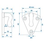 Gancho de cuerda de metal 40x45mm x10 pieza