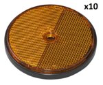 Reflector naranja de 80 mm con montaje por tornillo x10 piezas
