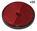 Reflector rojo de 80 mm con montaje por tornillo x10 piezas